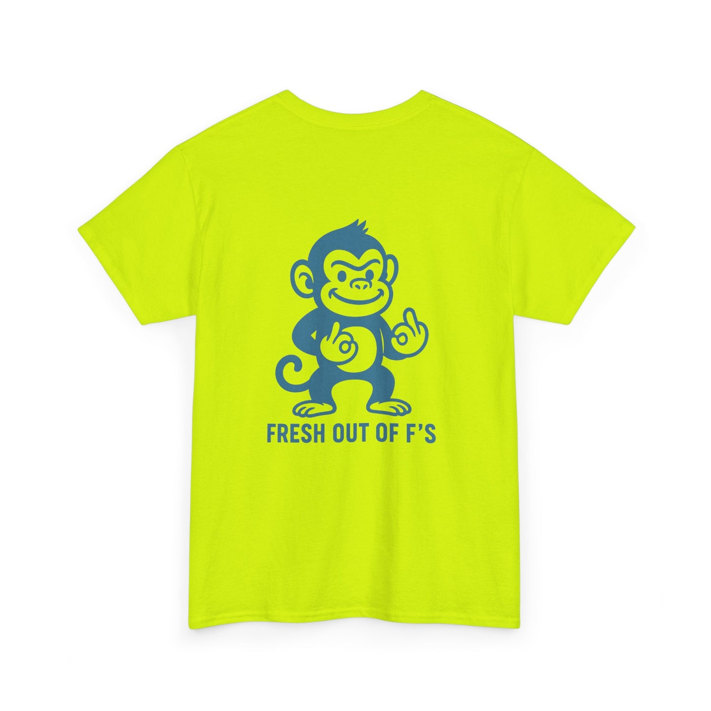 "Fresh Out of F’s" Funny Monkey Unisex Heavy Cotton Tee