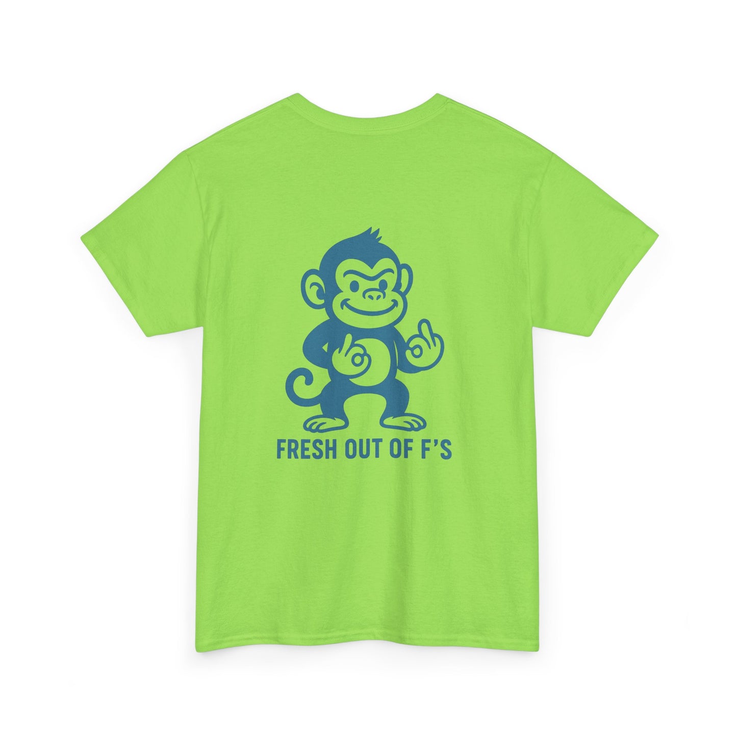 "Fresh Out of F’s" Funny Monkey Unisex Heavy Cotton Tee