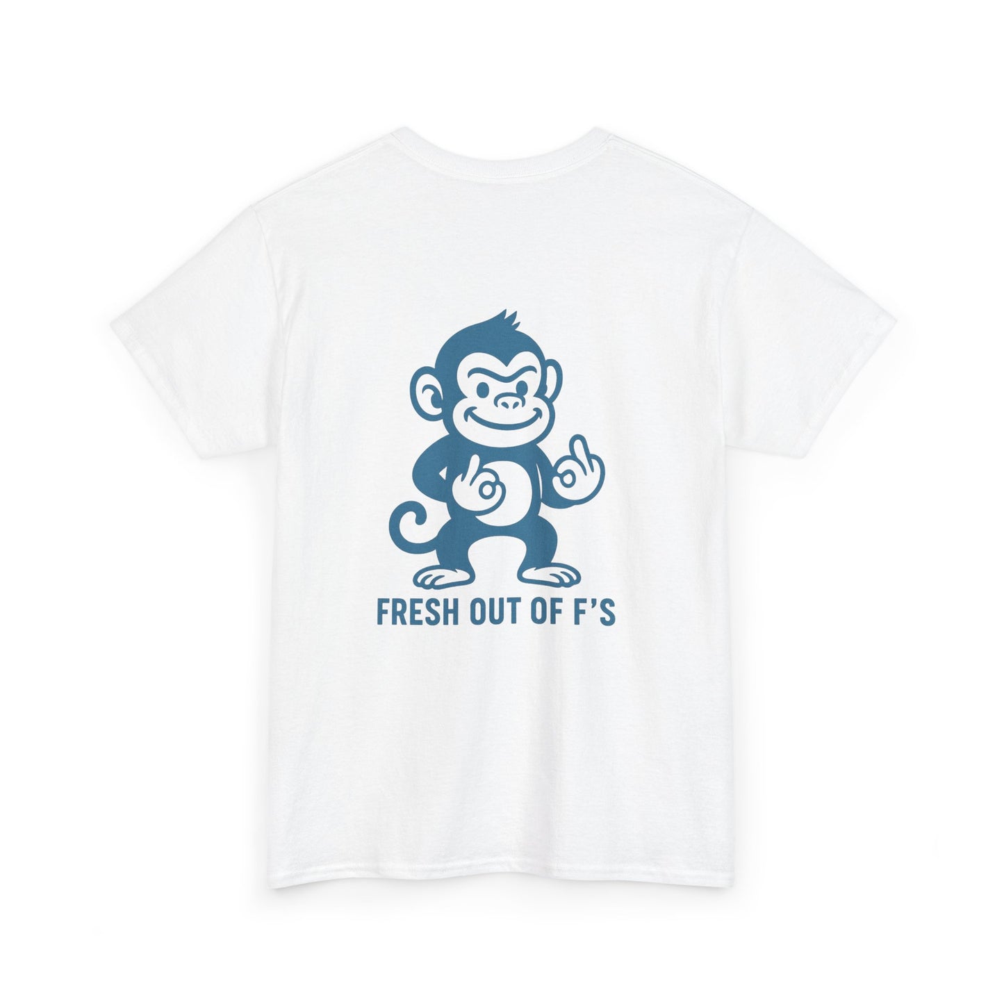 "Fresh Out of F’s" Funny Monkey Unisex Heavy Cotton Tee