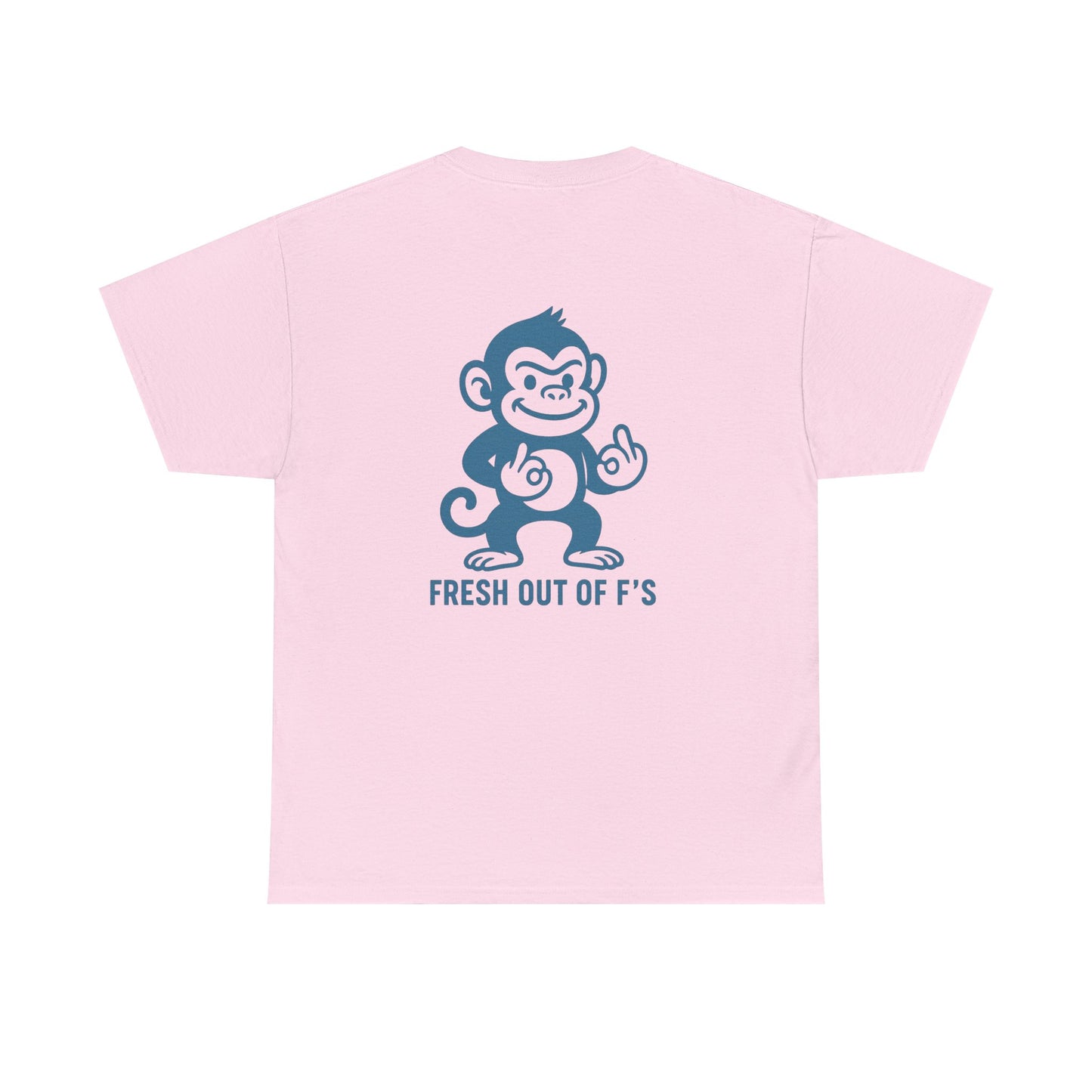 "Fresh Out of F’s" Funny Monkey Unisex Heavy Cotton Tee