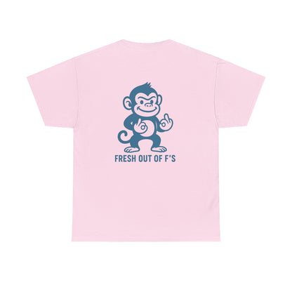 "Fresh Out of F’s" Funny Monkey Unisex Heavy Cotton Tee