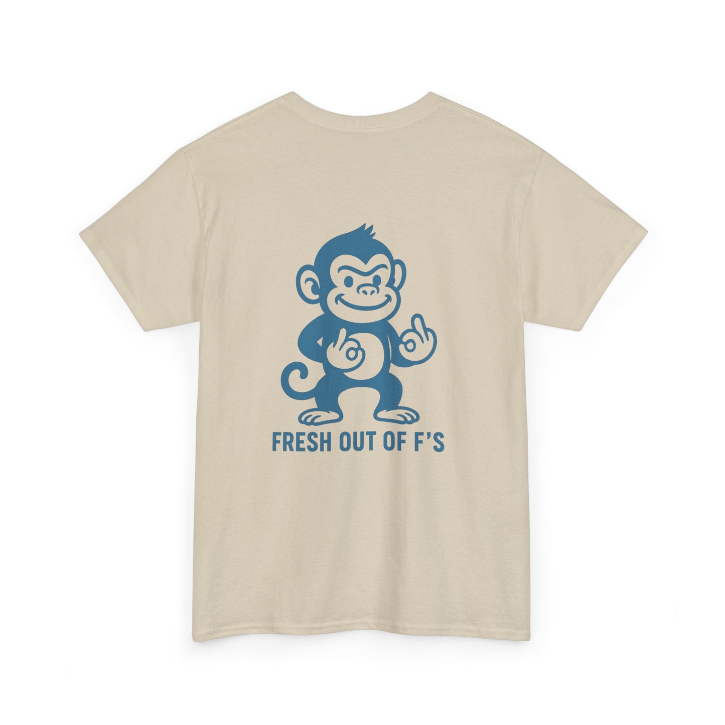 "Fresh Out of F’s" Funny Monkey Unisex Heavy Cotton Tee